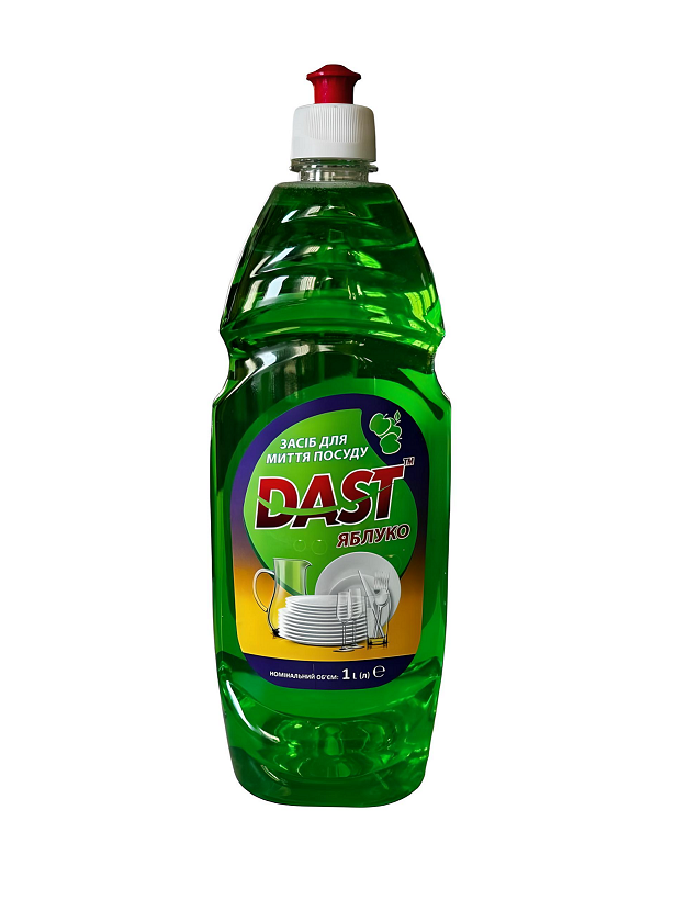 Засіб для ручного миття посуду DAST Яблуко, 1 л